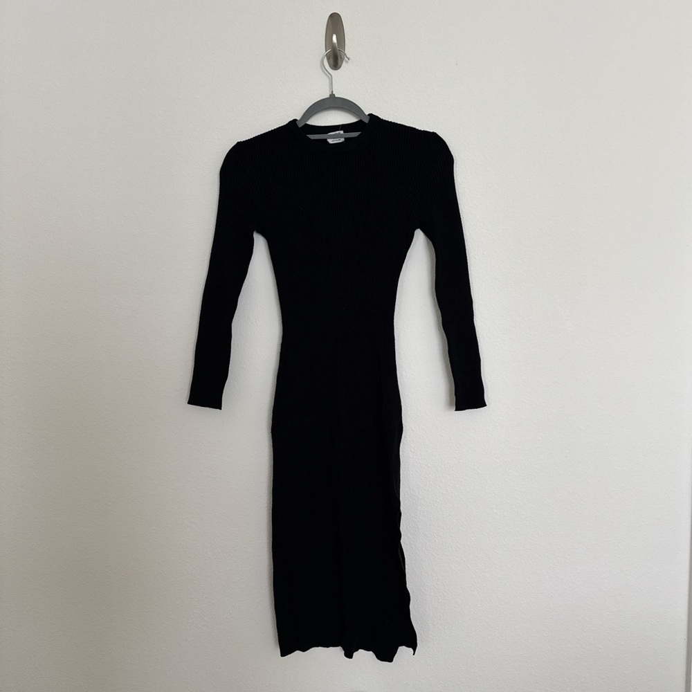 Black Long Sleeve Sweater Dress
